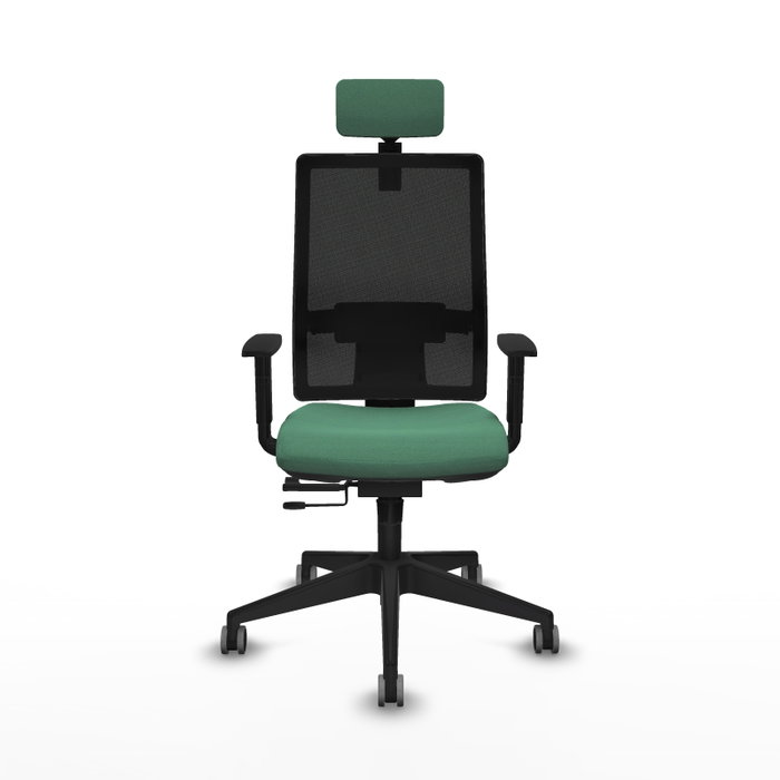 Piqueras y Crespo Chaise de Bureau Horna avec Appui-tête et Mécanisme Sincro/Traslack - Vert Émeraude