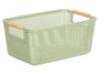 KIPIT Panier en plastique avec anses en bambou Vert-Bambou