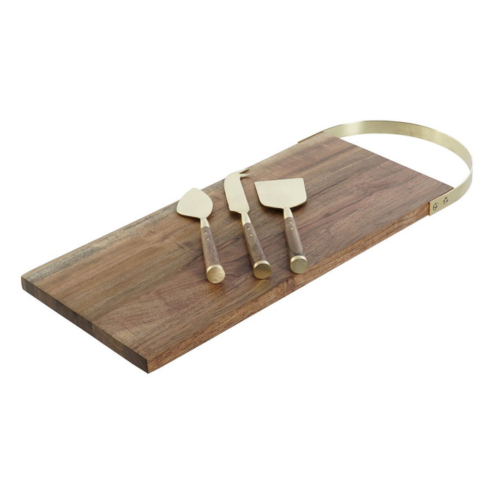 DKD Home Decor Planche à découper Doré Naturel Acier inoxydable Acacia 46,5 x 17,7 x 2 cm (4 Pièces) DKD Home Decor Planche à découper Doré Naturel Acier inoxydable Acacia 46,5 x 17,7 x 2 cm (4 Pièces)