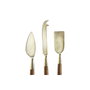 DKD Home Decor Planche à découper Doré Naturel Acier inoxydable Acacia 46,5 x 17,7 x 2 cm (4 Pièces)