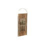 DKD Home Decor Planche à découper Doré Naturel Acier inoxydable Acacia 46,5 x 17,7 x 2 cm (4 Pièces)