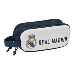 Trousse Fourre-Tout Double Real Madrid C.F. Blanc Blue marine 21 x 8 x 6 cm