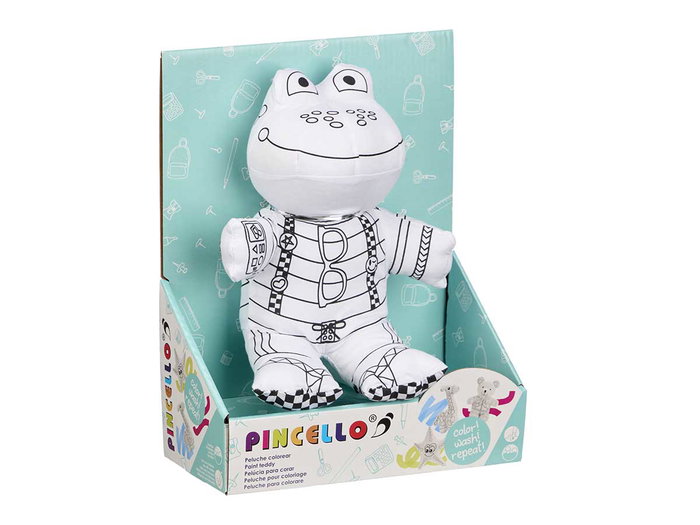 PINCELLO PELUCHE COLOREAR RANA Blanc-Noir