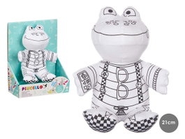 PINCELLO PELUCHE COLOREAR RANA Blanc-Noir