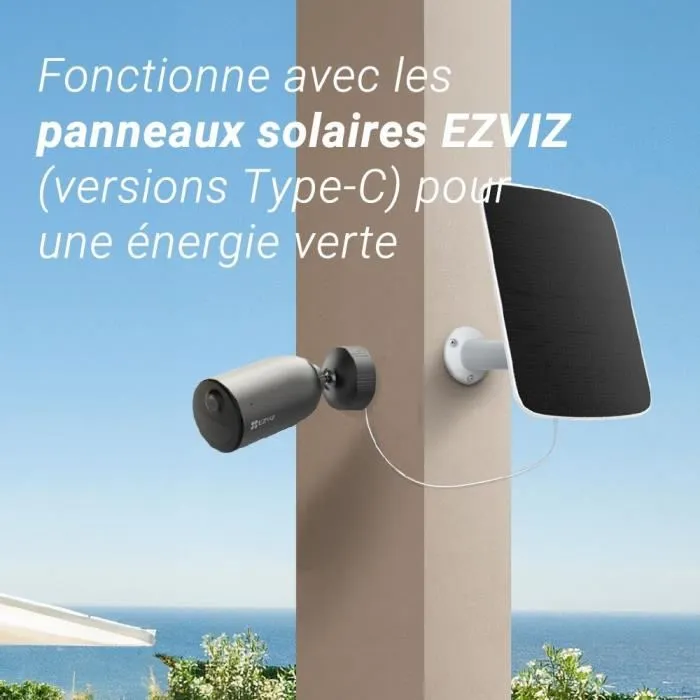 EZVIZ EB3 4G Caméra Extérieure Motorisée à Batterie avec Détection IA, Vision Nocturne Couleur et Sirène Intégrée