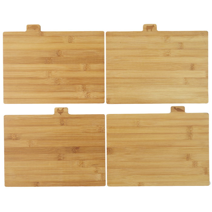 Cook Concept Ensemble de 4 planches à découper en bambou avec support Cook Concept Ensemble de 4 planches à découper en bambou avec support