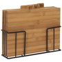 Cook Concept Ensemble de 4 planches à découper en bambou avec support