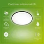 Philips SuperSlim - Plafonnier LED extérieur 15W IP54 noir - Éclairage à LED blanc froid - Installation murale ou au plafond