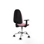 PIQUERAS Y CRESPO Chaise de bureau Algarra, Rose, Base chromée, Accoudoirs 1D, Roulettes parquet