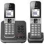 Panasonic KX-TGD322FRG Téléphone sans fil avec répondeur numérique, base et 2 combinés, mains libres et identification de l'appelant