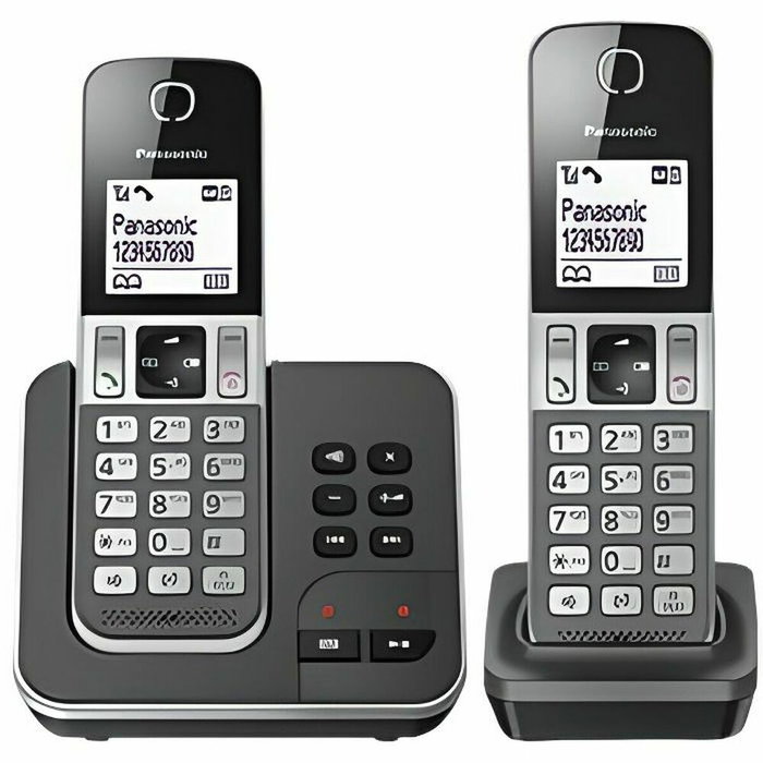 Panasonic KX-TGD322FRG Téléphone sans fil avec répondeur, Noir/Gris