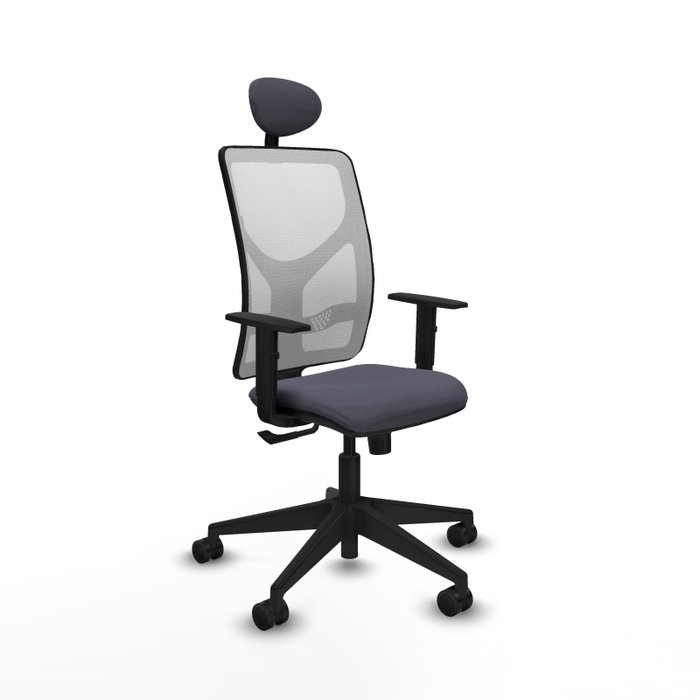 Piqueras y Crespo Chaise de Bureau Motilla avec Appui-tête, Gris Foncé et Blanc Piqueras y Crespo Chaise de Bureau Motilla avec Appui-tête, Gris Foncé et Blanc