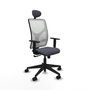 Piqueras y Crespo Chaise de Bureau Motilla avec Appui-tête, Gris Foncé et Blanc
