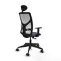 Piqueras y Crespo Chaise de Bureau Motilla avec Appui-tête, Gris Foncé et Blanc
