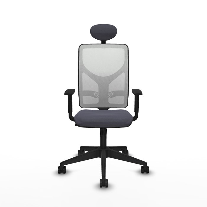 Piqueras y Crespo Chaise de Bureau Motilla avec Appui-tête, Gris Foncé et Blanc Piqueras y Crespo Chaise de Bureau Motilla avec Appui-tête, Gris Foncé et Blanc