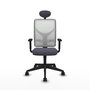 Piqueras y Crespo Chaise de Bureau Motilla avec Appui-tête, Gris Foncé et Blanc