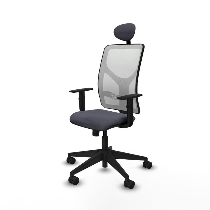 Piqueras y Crespo Chaise de Bureau Motilla avec Appui-tête, Gris Foncé et Blanc Piqueras y Crespo Chaise de Bureau Motilla avec Appui-tête, Gris Foncé et Blanc