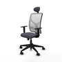 Piqueras y Crespo Chaise de Bureau Motilla avec Appui-tête, Gris Foncé et Blanc