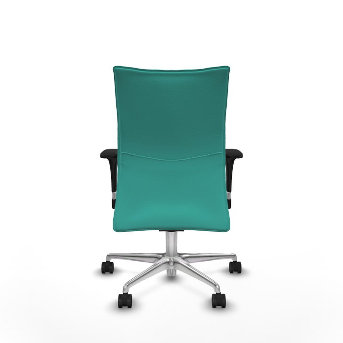 Piqueras Y Crespo Silla Albacete Confidente Turquoise avec Mécanisme Sincro et Base Aluminium