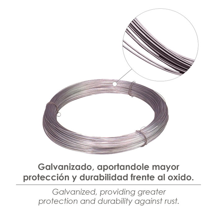 WOLFPACK LINEA PROFESIONAL Fil de fer galvanisé bobine 5 kg Nº 8 - 1,3 mm WOLFPACK LINEA PROFESIONAL Fil de fer galvanisé bobine 5 kg Nº 8 - 1,3 mm