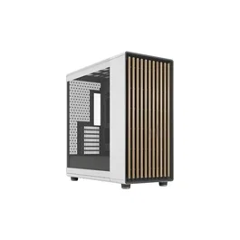Fractal Design North XL RC Chalk White TG - Boîtier PC ATX - Façade bois, Ventilation optimisée (3x140mm), Hub ventilateur, Ports USB 3.1 Type-C et 3.0 - Blanc