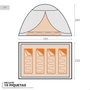 Color Baby Aktive Tente de Camping 4 Personnes 250x350x200 cm