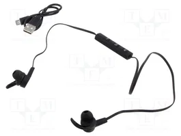 SAVIO Casque sans fil noir avec microphone WE-02