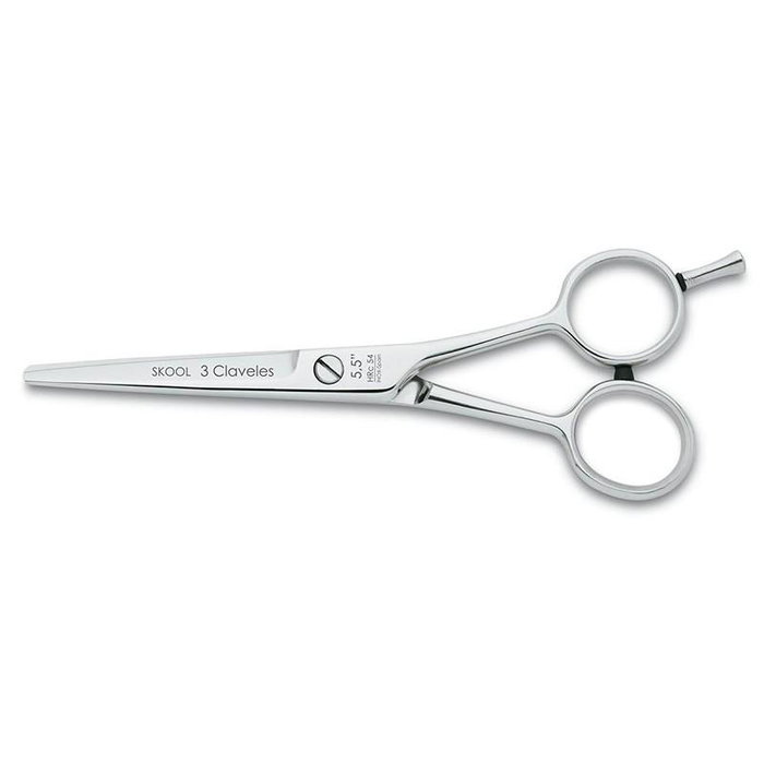 Tres Claveles - Ciseaux de coiffeur Skool 5,5" D 3C avec lame souple - Acier inoxydable forgé à chaud Tres Claveles - Ciseaux de coiffeur Skool 5,5" D 3C avec lame souple - Acier inoxydable forgé à chaud