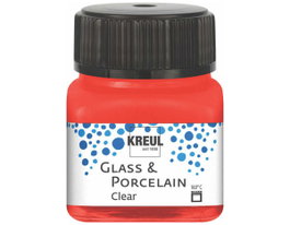 Kreul Pintura vidrio y porcelana GLASS&PORCELAIN Clear translucide rouge cerise 20ml