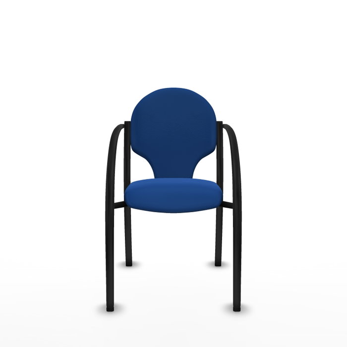 Piqueras Y Crespo Chaise Hellín en similicuir bleu avec accoudoirs fixes, empilable Piqueras Y Crespo Chaise Hellín en similicuir bleu avec accoudoirs fixes, empilable
