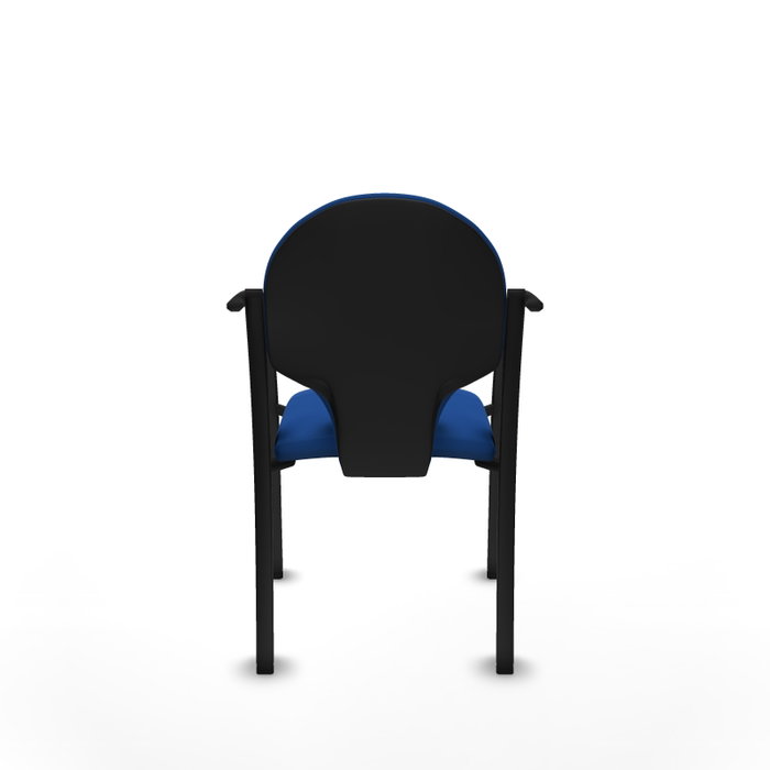 Piqueras Y Crespo Chaise Hellín en similicuir bleu avec accoudoirs fixes, empilable Piqueras Y Crespo Chaise Hellín en similicuir bleu avec accoudoirs fixes, empilable