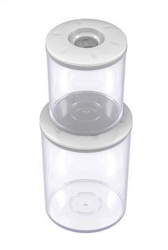 Magic Vac ACO1182 Jeu de 3 Récipients Hermétiques pour Conservation sous Vide - 0.75L, 1.5L, 3L - Transparents avec Couvercle pour Aliments, Liquides et Bouteilles