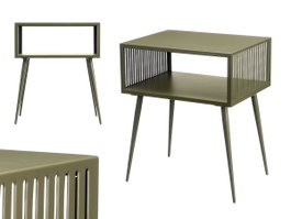 Giftdecor Table d'appoint rectangulaire verte métal 46x19x36 cm