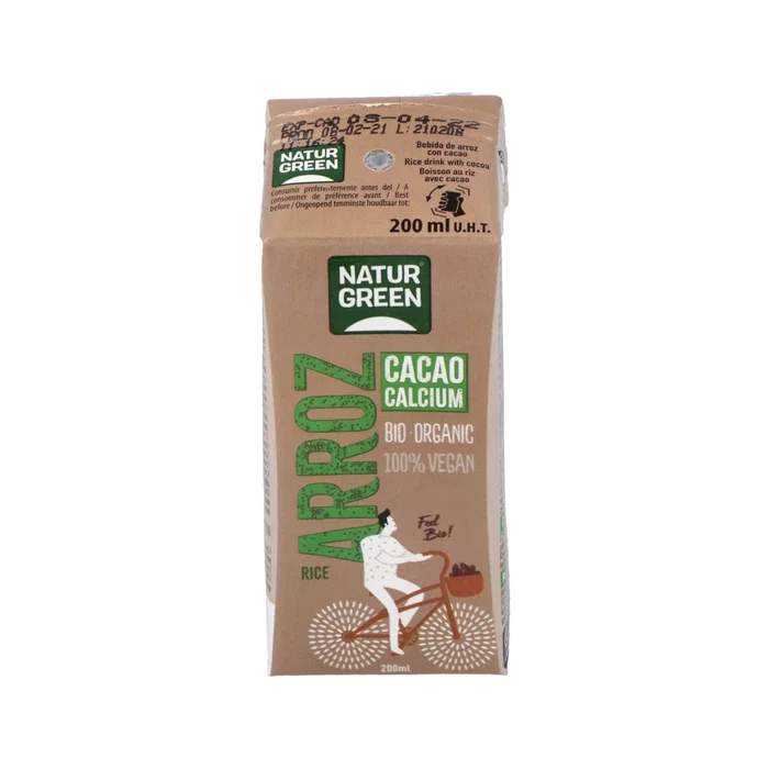 NaturGreen Boisson de riz et cacao Bio 200 ml NaturGreen Boisson de riz et cacao Bio 200 ml