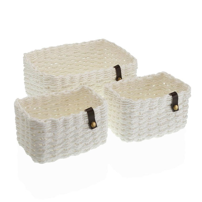 Set de basket Versa 19 x 12 x 26 cm Blanc Set de basket Versa 19 x 12 x 26 cm Blanc