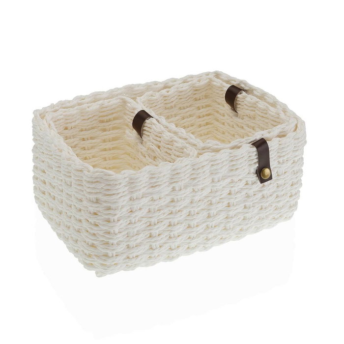 Set de basket Versa 19 x 12 x 26 cm Blanc Set de basket Versa 19 x 12 x 26 cm Blanc