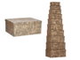 Pincello Lot de 10 boîtes en carton rectangulaires marron à rayures 37x16x29 cm (Set de 2)