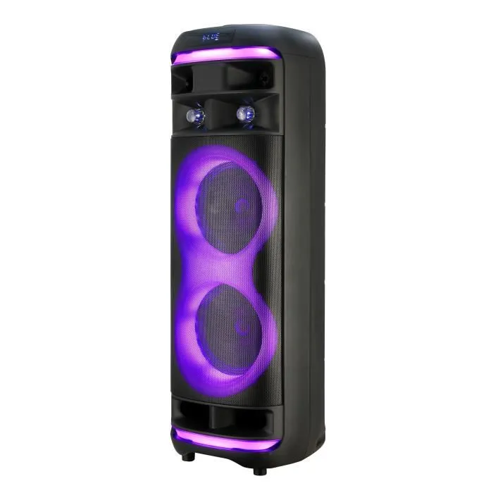 INOVALLEY KA130XXL - Enceinte karaoké portable 800 Watts avec Bluetooth 5.0, micro sans fil, LED RGB, autonomie 2-3h, connexions USB, micro SD et AUX