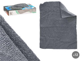 ARTE REGAL Lot de 12 chiffons microfibre Gris 30x23cm