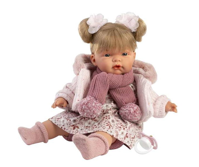 Llorens Joelle Llorona Poupée 38 cm Veste Fushia Corps Tissu Avec Son