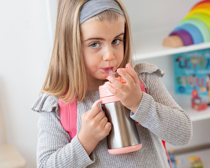 KioKids Gourde d'entraînement Licorne Rose en Acier Inoxidable pour Bébé 280 ml avec Paille en Silicone - Isotherme 12h, Facile à Tenir, Sans BPA, 6+ Mois KioKids Gourde d'entraînement Licorne Rose en Acier Inoxidable pour Bébé 280 ml avec Paille en Silicone - Isotherme 12h, Facile à Tenir, Sans BPA, 6+ Mois