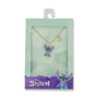 Colgante Disney Stitch - Pendentif émaillé avec feuille en pendentif et chaîne dorée