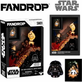 Fandrop Figurine Obi-Wan vs Anakin avec vitrine et mini affiche