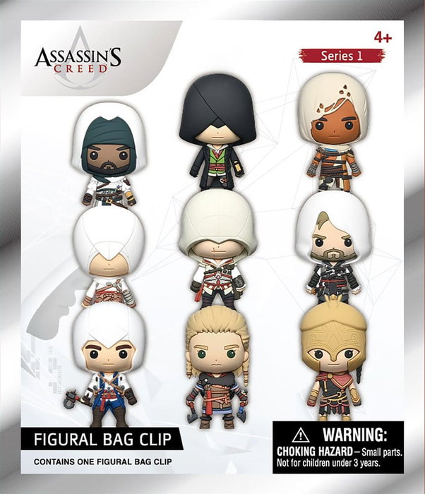 Monogram Int. Présentoir de 24 porte-clés 3D Assassin's Creed série 1 en PVC