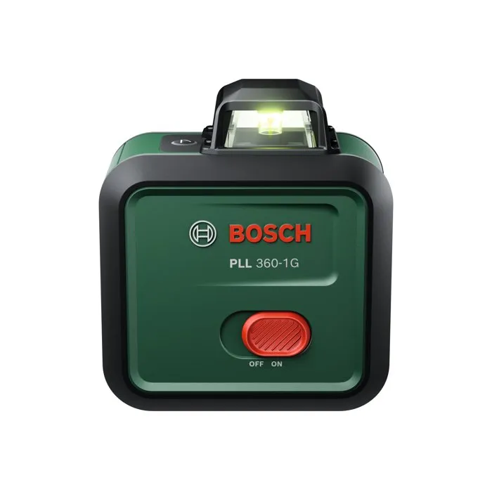 Bosch PLL 360-1 G - Niveau laser rotatif 360° à ligne verte, précision +/- 0,4 mm/m, portée 30 m, batterie Li-ion rechargeable USB-C, avec housse et manuel Bosch PLL 360-1 G - Niveau laser rotatif 360° à ligne verte, précision +/- 0,4 mm/m, portée 30 m, batterie Li-ion rechargeable USB-C, avec housse et manuel