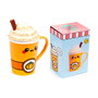 PUCKATOR Mug avec Couvercle Design Citrouille Foodiemals - 325 ml - Céramique - Sans Danger Alimentaire - Non Micro-Ondes et Lave-Vaisselle