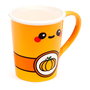 PUCKATOR Mug avec Couvercle Design Citrouille Foodiemals - 325 ml - Céramique - Sans Danger Alimentaire - Non Micro-Ondes et Lave-Vaisselle