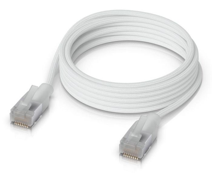 Ubiquiti Premium Câble de patch Cat 6A RJ45/RJ45 10 GbE, 2 m, blanc translucide tressé Ubiquiti Premium Câble de patch Cat 6A RJ45/RJ45 10 GbE, 2 m, blanc translucide tressé