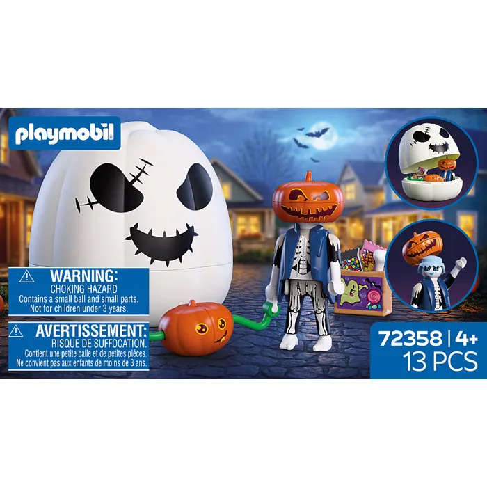 PLAYMOBIL Citrouille à tête de citrouille 72358 avec petite citrouille bébé et boîte luminescente