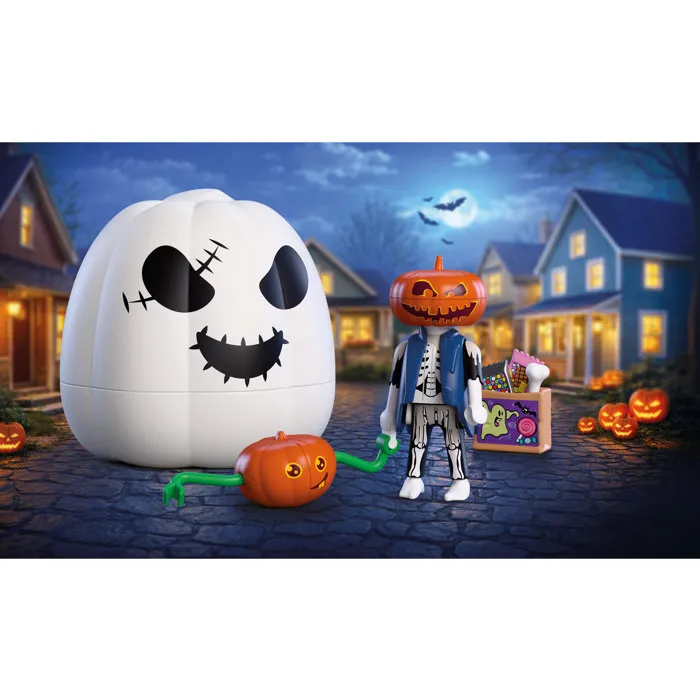 PLAYMOBIL Citrouille à tête de citrouille 72358 avec petite citrouille bébé et boîte luminescente